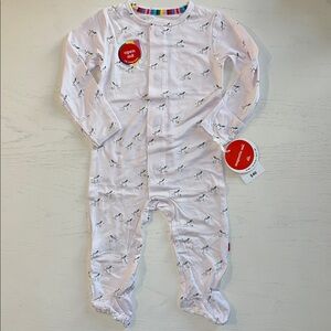 Magnetic Me Pink Savannah Zebra Footie 6-9 9-12 months